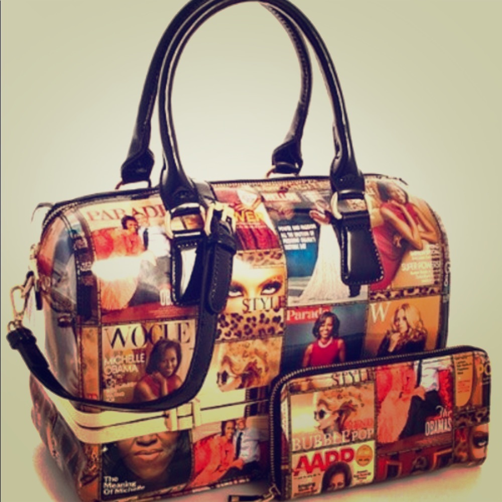 2 in one Michelle Obama Magazine purse and wallet